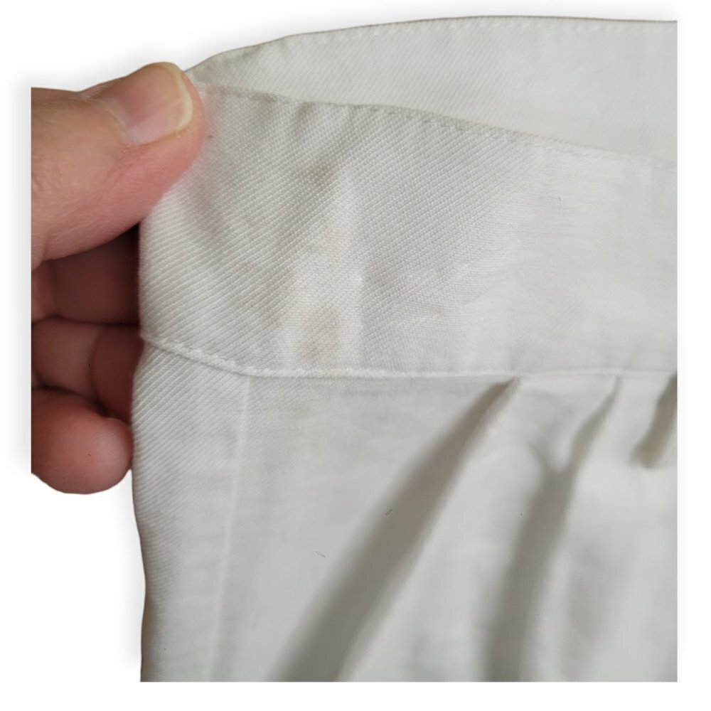 White Wide Leg NONchalant Pants XS | High-Waist Summer Vacation Trousers - Picture 4 of 14